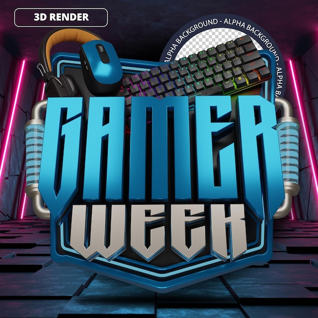 3d gamer semana mega venda promoção banner frente azul