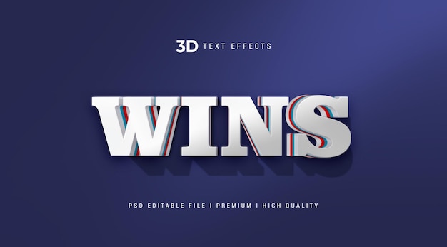 3D gana el efecto de texto