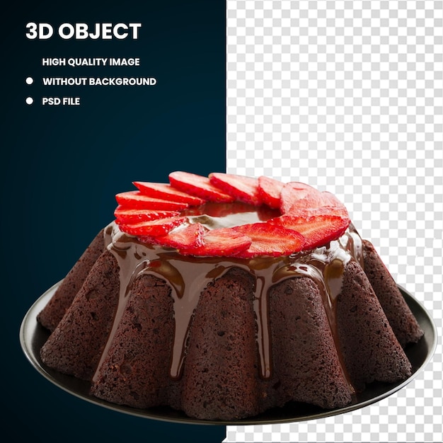 PSD 3d gâteau au chocolat fondu gâteau au fromage cupcake gâteau au chocolat à la fraise