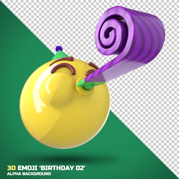 PSD 3d-geburtstags-emoji 02