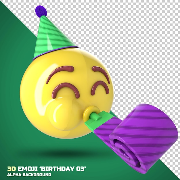 PSD 3d-geburtstags-emoji 03