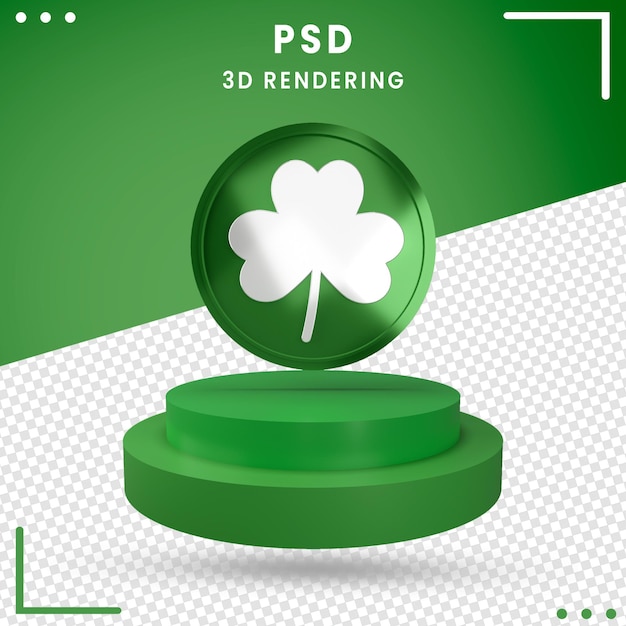 PSD 3d gedrehter st. patrick's day isoliert