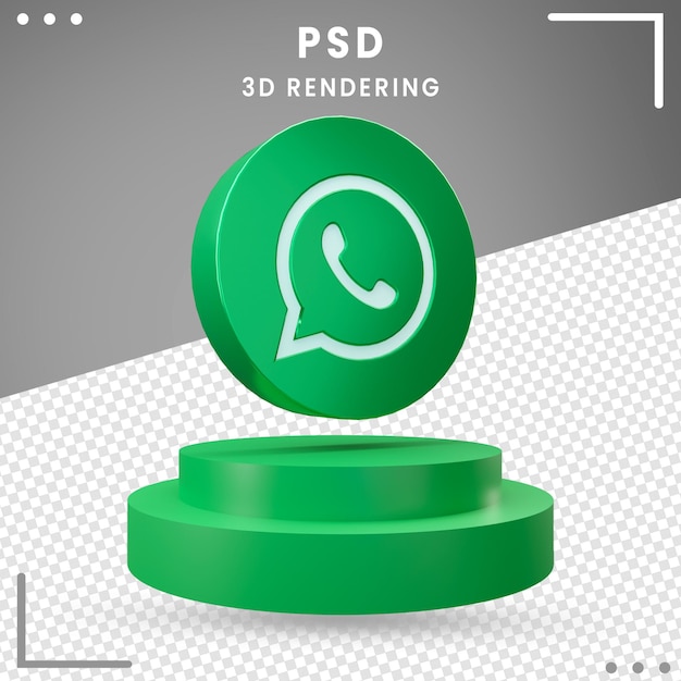 3d gedrehtes symbol logo whatsapp design rendering isoliert