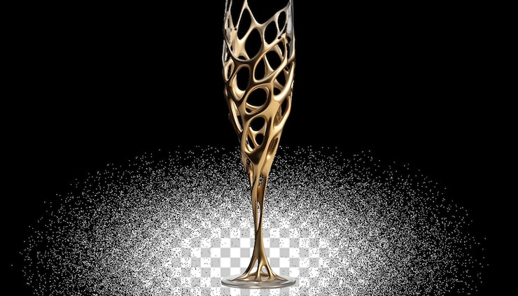PSD 3d-gedrucktes champagnerglas