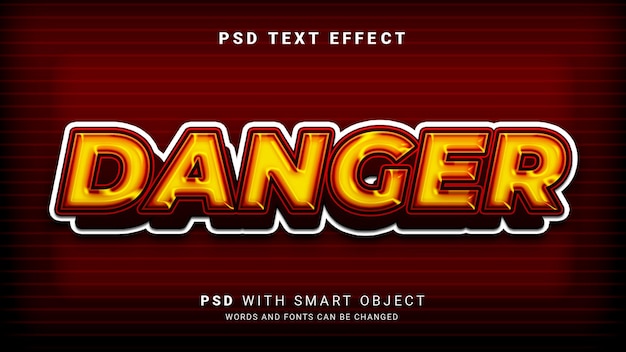 PSD 3d-gefahrentext-effekt
