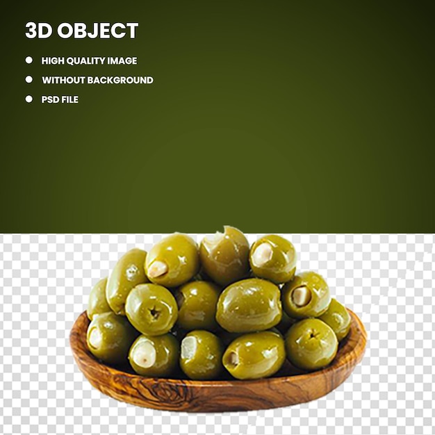 PSD 3d, gemmes vertes, olive