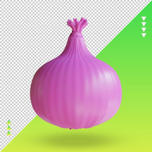3D-Gemüsezwiebel-Rendering-Vorderansicht