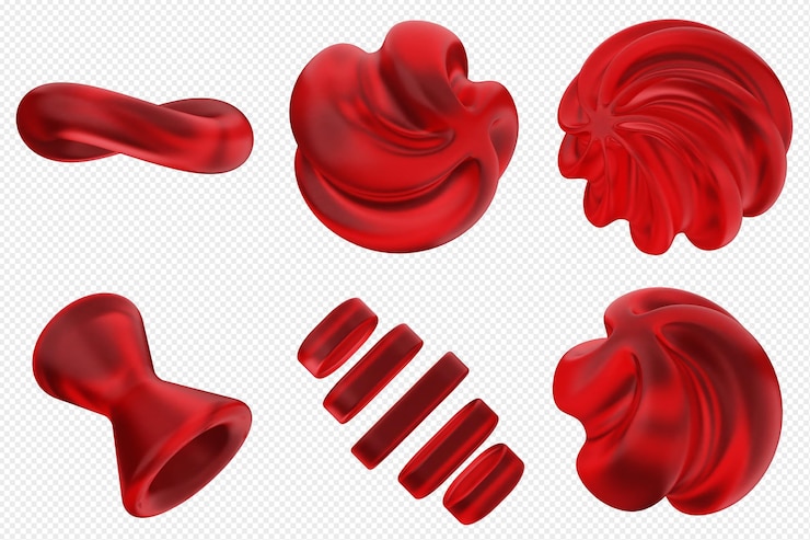 PSD 3d geometric abstract icon set bundle