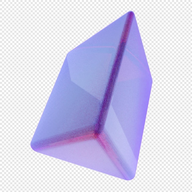 3d geometric glass purple color