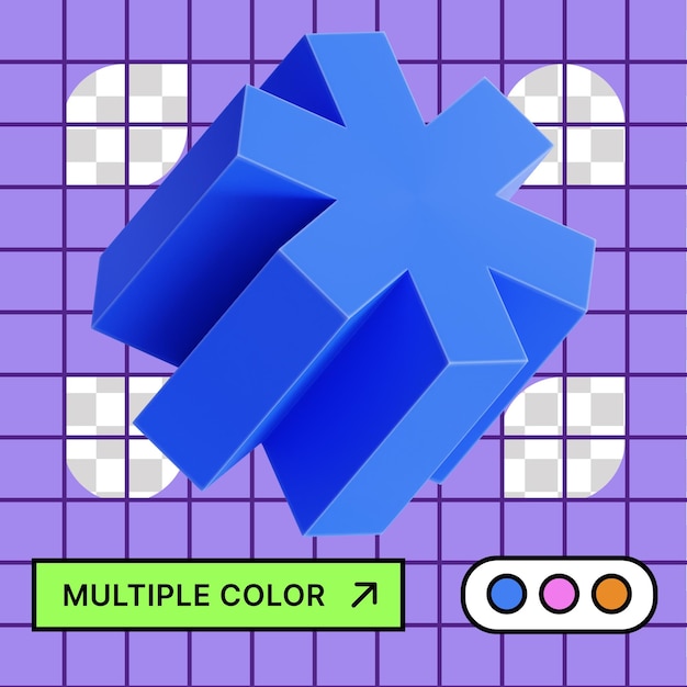 3d geometric shape with multiple color