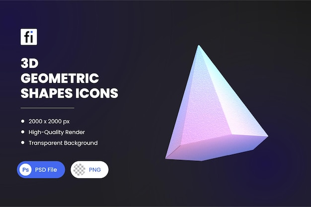 3D Geometric Shapes Illustrations Hexagonal Pyramid