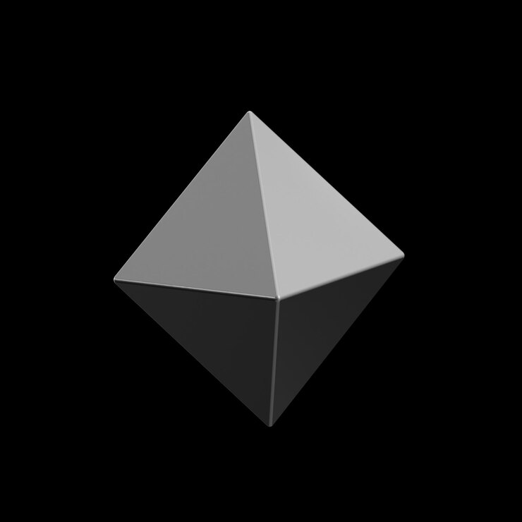 PSD 3d geometrical shape png template