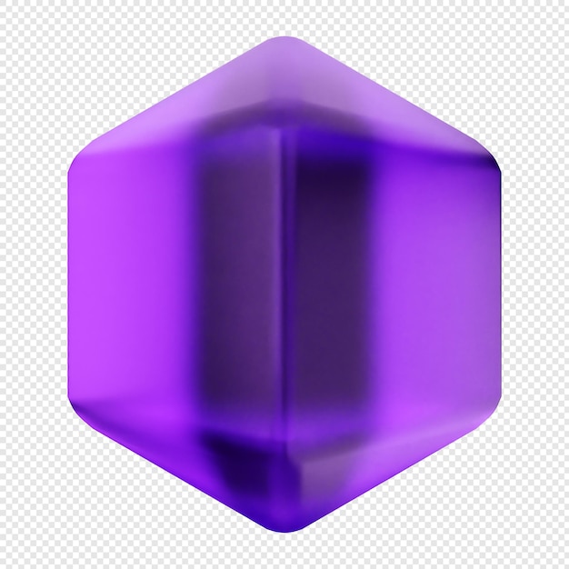 3D-geometrisches Glas dunkelviolette Farbe