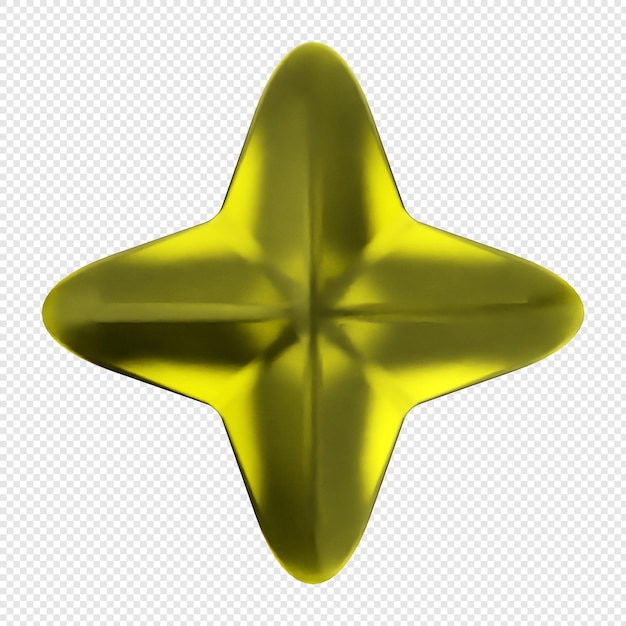 3D-geometrisches Glas hellgelbe Farbe