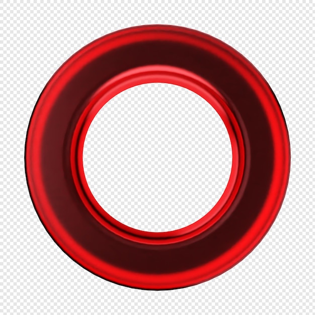 3D-geometrisches Glas in roter Farbe