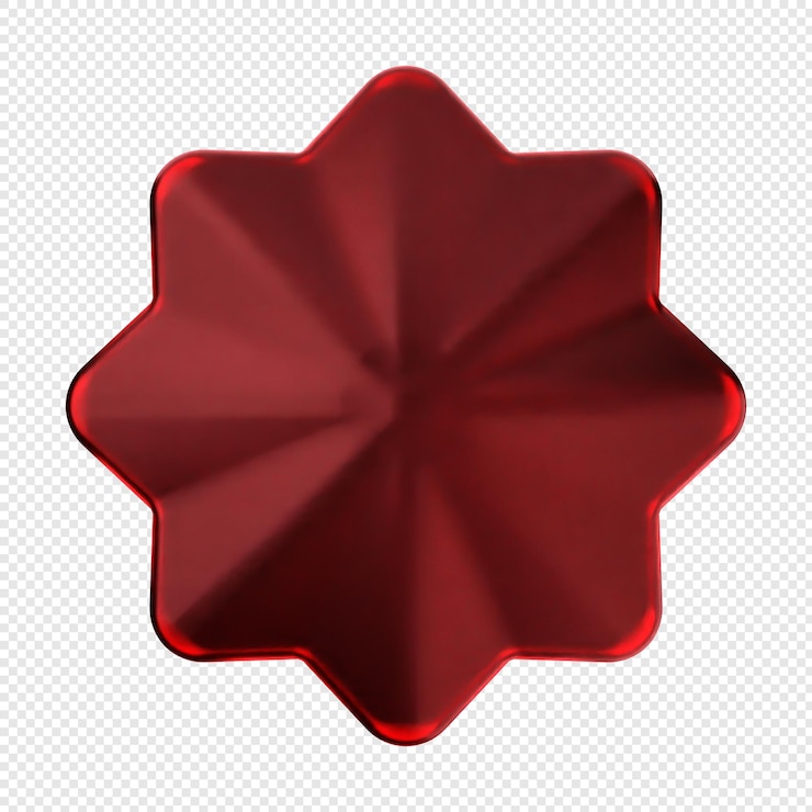 PSD 3d-geometrisches glas in roter farbe