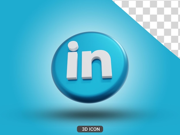 3D gerendert linkedIn 3D Icon Vorderansicht von unten