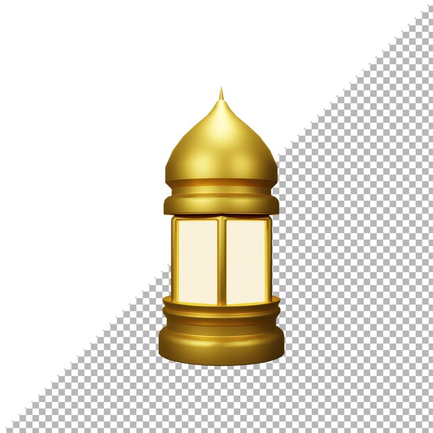 PSD 3d-gerenderte illustration einer goldenen laterne