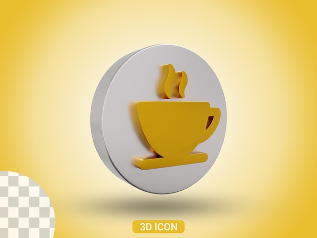 3D gerenderte Kaffeetasse Icon-Design