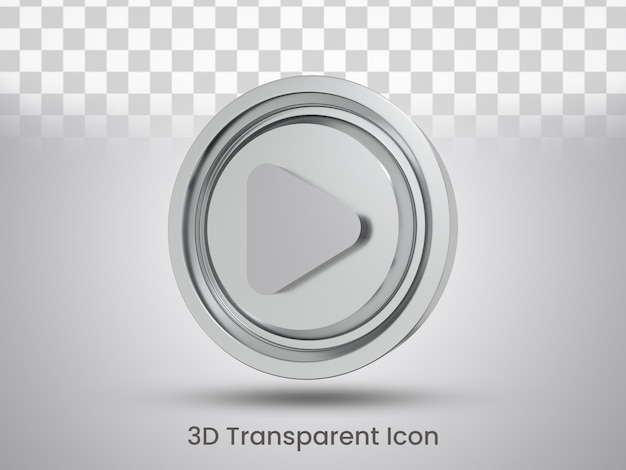 3d gerenderte play button icon design seitenansicht