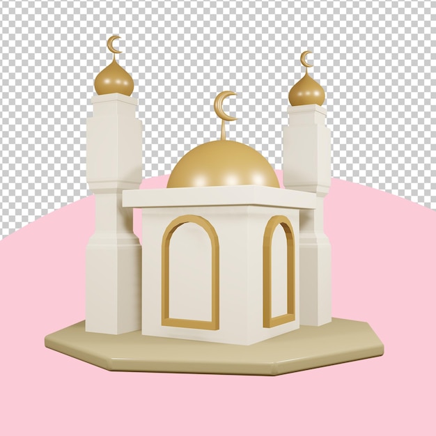 PSD 3d-gerenderte schöne goldene moschee