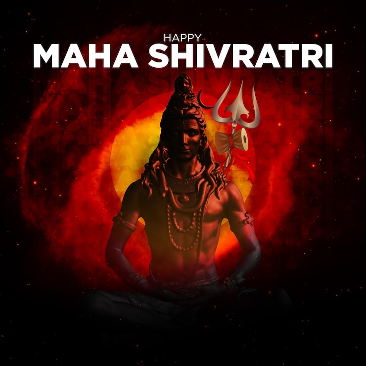 PSD 3d-gerenderte social-media-vorlage für maha shivratri