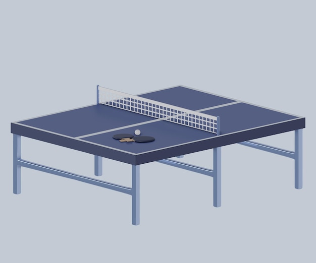 3D-gerenderte Tennistischillustration