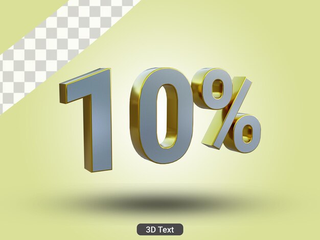 3D gerenderter 10 Prozent 3D-Text