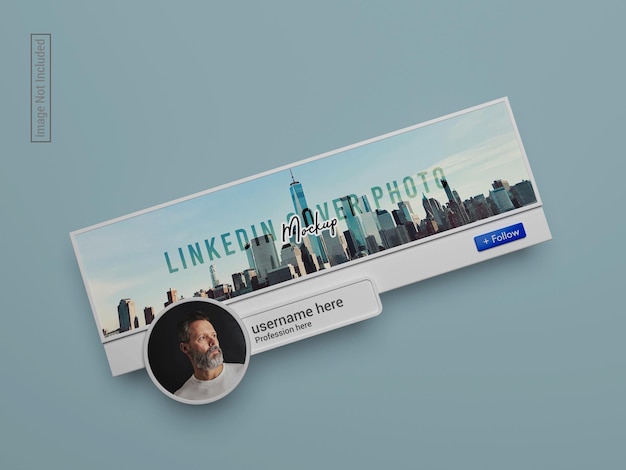 PSD 3d-gerendertes linkedin-cover-foto-mockup