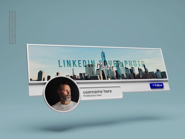 PSD 3d-gerendertes linkedin-cover-foto-mockup