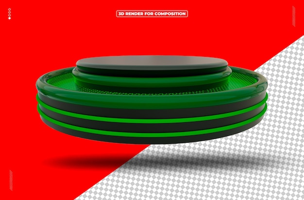 3D-gerendertes rundes Podium grün