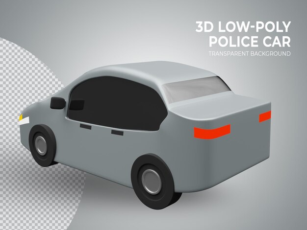 3D-gerendertes süßes Low-Poly-Spielzeugauto zurück vie