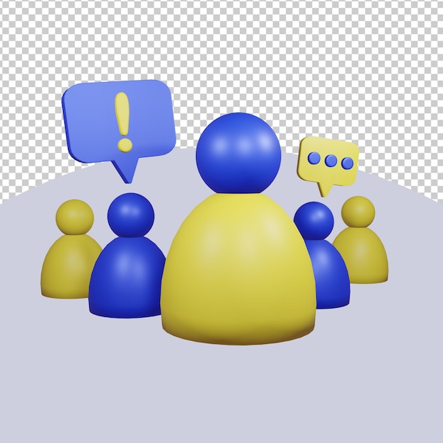 3D-gerendertes Symbol für Menschen, die sich versammeln