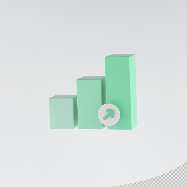 PSD 3d-gerendertes symbol für unternehmenswachstum