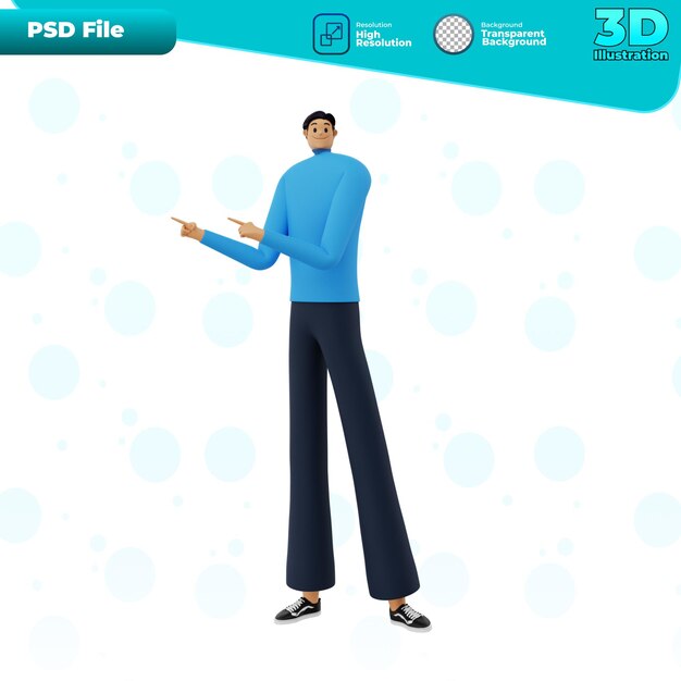 PSD 3d-geschäftsmann-charakterillustration