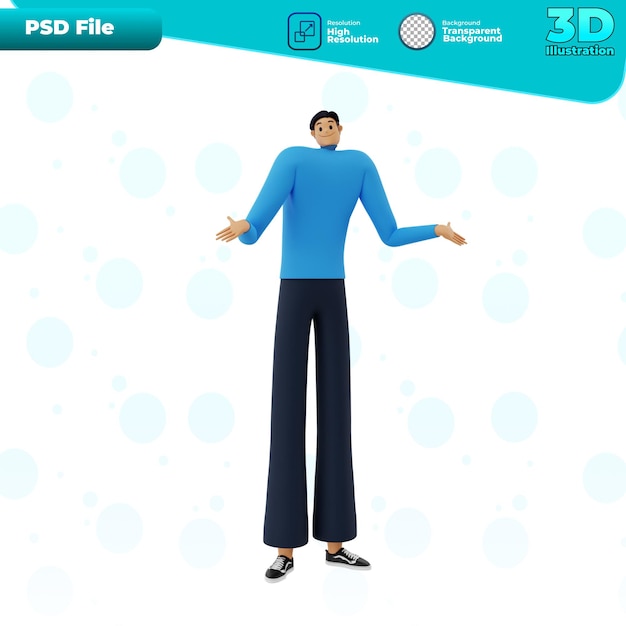 PSD 3d-geschäftsmann-charakterillustration