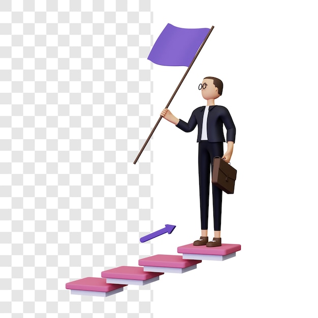 3D-Geschäftsziel oder Erfolgsillustration