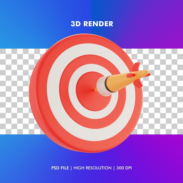 3d-geschäftszielillustration isoliert