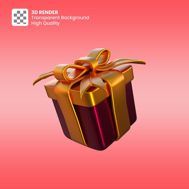 3D-Geschenkbox-Icon-Design isoliert Premium Psd
