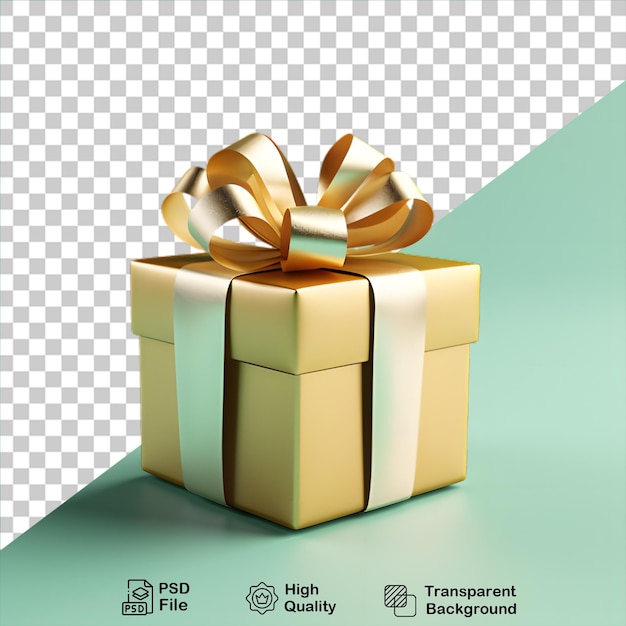 3d-geschenkbox-rendering mit goldenem band, isoliert auf durchsichtigem hintergrund, einschließlich png-datei