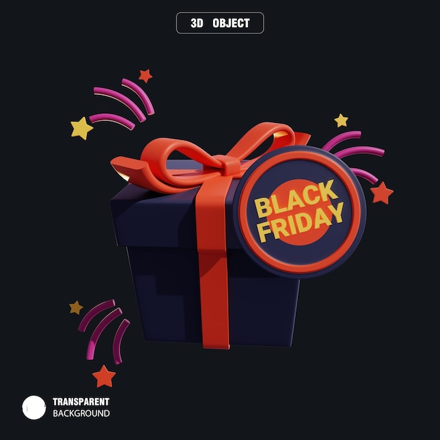 3D-Geschenkkiste Schwarzer Freitag