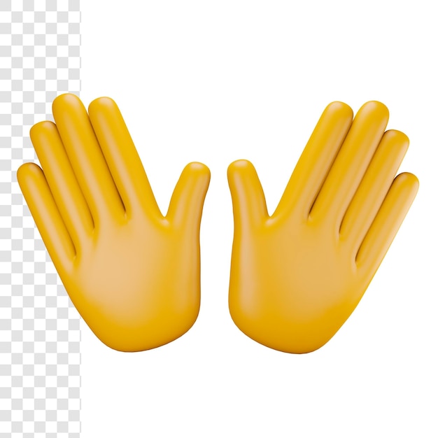3d gesto de dos manos abiertas