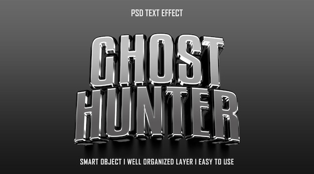 3d ghost hunter bearbeitbare texteffektvorlage