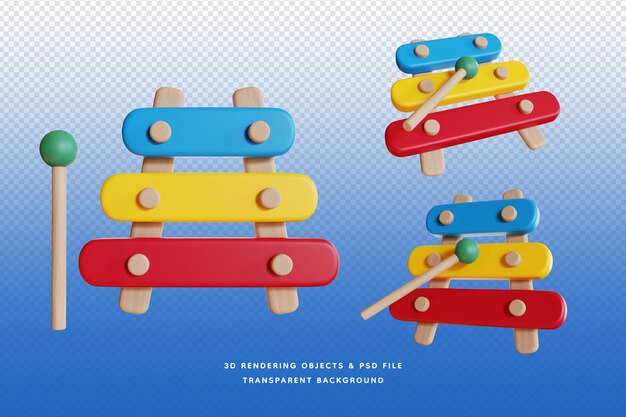 3d giocattoli isolati giorno dei bambini rendering 3d