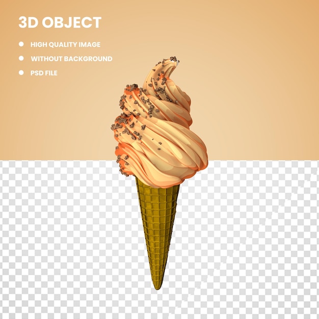 3d Une Glace à La Noisette