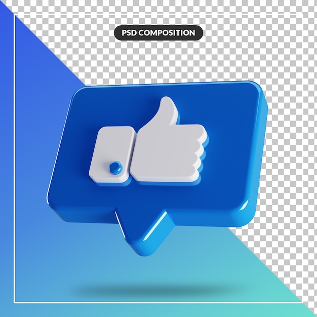 3D glänzend wie Facebook-Symbol isoliert