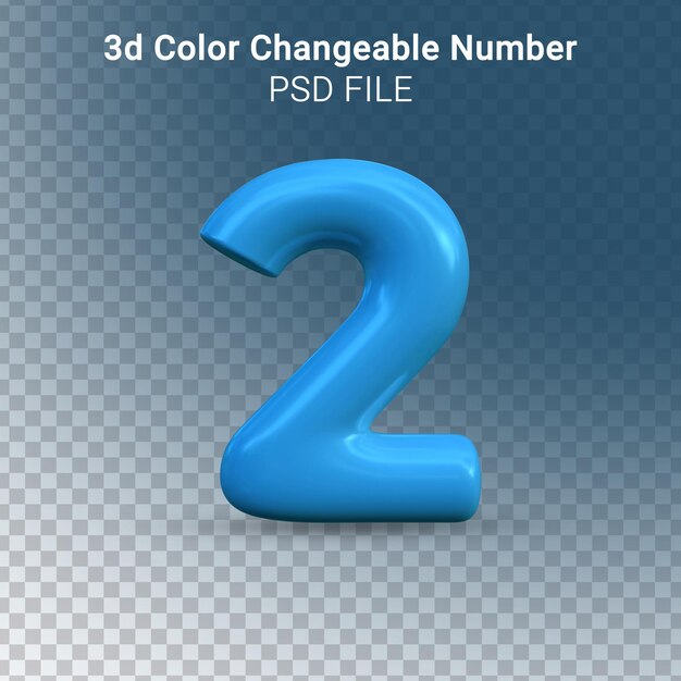 3D glänzende Farbe veränderbar Nummer 2