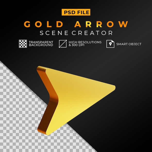 3D-Glänzender Goldpfeil-Szenenschöpfer