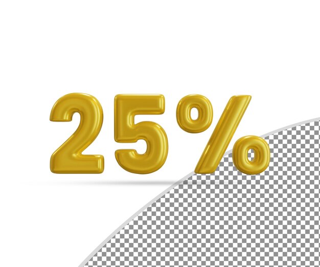 3d glänzender Goldtexteffekt 25 Prozent