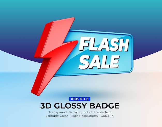 3D glänzendes glänzendes Abzeichen Flash Sale Modell